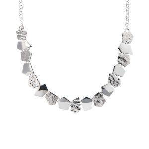 Contemporary Silver Necklace Pentagon Necklace