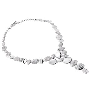 Contemporary Silver Necklace - River Pebble